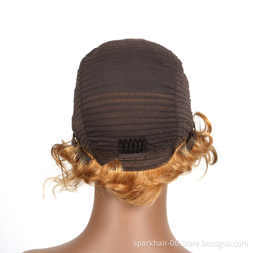 SPARK Factory Wholesale Short Human Hair Wigs Short Pixie Cut Lace Wig Cheap Pixie Curls Short Wigs For Black Women